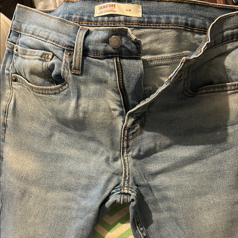 Signature Men's Slim Fit Blue Jeans